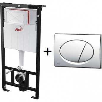 Инсталляция ALCAPLAST SET с хром кнопкой Инсталляция ALCAPLAST SET с хром кнопкой