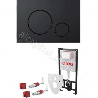 Комплект ALCAPLAST SET 4v1 AM101/1120-41 RU M678-0001 для установки унитаза с черной панелью смыва Комплект ALCAPLAST SET 4v1 AM101/1120-41 RU M678-0001 для установки унитаза с черной панелью смыва