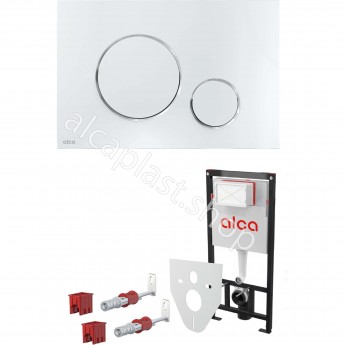 Комплект ALCAPLAST SET 4v1 AM101/1120-4 RU M671-0001 для установки унитаза с панелью смыва, хром глянцевый Комплект ALCAPLAST SET 4v1 AM101/1120-4 RU M671-0001 для установки унитаза с панелью смыва, хром глянцевый
