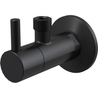 Угловой вентиль ALCAPLAST ARV001-BLACK с фильтром 1/2"х3/8", круглый, черный матовый