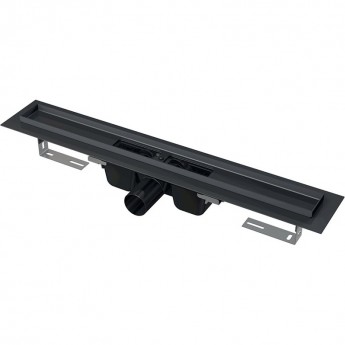 Водоотводящий желоб ALCAPLAST APZ1BLACK-300 с порогами для перфорированной решетки, черный матовый